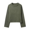 Atacado Europeu e Americano de Roupas Transfronteiriças 2025 Aliexpress Moda Popular Casual Blusa de Tricô Gola Redonda com Toque de Luxo