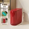 Cubo de Basura Ligero Lujo Sensación de Alta Gama Gran Capacidad Hogar Baño Aseo Uso Tapa de Presión para Abrir Cubo de Basura para Grietas