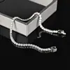 Nuevo Pulsera de Zirconia Blanca Redonda y Aliento de Bebé de Lujo Accesible de Nicho Europeo y Americano Pulsera de Diamantes Completos de Celebridad de Internet S5650