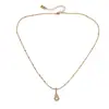 Moderna Cadena de Clavícula para Suéter con Colgante de Calabaza de la Suerte y Circonita para Mujer, Colgante Único de Fortuna, Accesorio de Lujo Ligero Exquisito