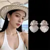 Pendientes Hechos a Mano de Conchas y Perlas Estilo Vacaciones en Isla, Pendientes Retro Franceses, Pendientes Únicos de Gama Alta de Nicho, Nuevos