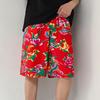 HT203 Camiseta Casual de Verano para Hombre Estilo Étnico Flor Grande del Noreste Flor de Peonía Cuello Redondo Manga Corta Tallas Grandes para Adolescentes Hombres y Mujeres