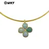 Wt-N1527 Collar Redondo de Piedra Preciosa Multicolor en Forma de Trébol, Artículo Popular de Exportación para Mujeres