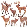 Set de 6 Figuras de Ciervo de Cola Blanca Familia Realista de Ciervos con Cierva, Macho y Cervatillos Figuras de Animales de PVC Criaturas del Bosque Juguetes para Niños Vida Silvestre
