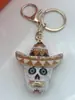 Novo Festival dos Fantasmas de Halloween Transfronteiriço Diamante Metal Chapéu Face de Fantasma Chaveiro Pingente de Bolsa Chaveiro Pequeno Presente