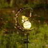 Lámpara de Luna de Gato Negro Colibrí Solar Transfronteriza Vid Agrietada Enchufe de Tierra Césped Jardín Patio Exterior Lámpara Decorativa
