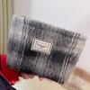 Bolsa de Almacenamiento Portátil de Felpa a Cuadros Pana Vintage Maquillaje Clutch Bolsa para Teléfono Móvil Cambio Llaves Logotipo Imprimible