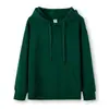 Suéter con capucha de algodón liso forrado de felpa para otoño e invierno para hombres y mujeres con capucha holgada sudadera con capucha para parejas comercio exterior suministro al por mayor