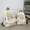 Mochila Escolar Graffiti Nuevo Estilo Transfronteriza para Estudiantes de Secundaria Femeninas, Mochila de Viaje de Gran Capacidad para Estudiantes Universitarias Femeninas, Mochila Pequeña Estilo Chanel