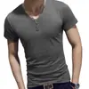 Camiseta de Manga Corta para Hombre de Verano Camiseta Básica Exportación Talla Grande Ropa para Hombre 2025 Amazon Color Sólido Cuello Redondo Top Casual