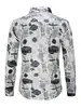 Camisa de Manga Larga Estampada Nueva Tendencia Primavera y Otoño Chaqueta para Hombre Camisa Casual Graffiti Versátil Artístico Top Holgado
