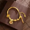 Nuevo Pulsera de Flor Gesang Chapada en Oro Estilo Chino con Amuleto de Fortuna Vintage y Borlas, Joyería de Lujo de Gama Alta Estilo Nacional Que No Se Desvanecerá