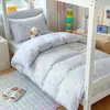 Juego de tres piezas de algodón puro estilo Ins para dormitorio de estudiante con estampado, sábana bajera y sábana encimera de algodón para cama individual de dormitorio, alta calidad y atractivo