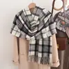 Bufanda Caliente a Cuadros de Imitación Cachemira Versión Coreana 2026, Versátil para Viajes de Invierno, Protector de Cuello Resistente al Frío y al Viento