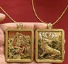 Estilo Tibetano Montanha Jiuhsa Ksitigarbha Oito Grandes Divindades Protetoras Thangka Pulseira de Contas Colar Pingente Relevo 3D