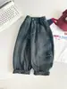 Wind Valley 2026 Outono Novos Jeans Versáteis e Estilosos com Caimento Solto e Barra Dobrada Única para Meninos, Calça Longa Vintage