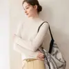 26 Outono Inverno Básico Versátil Gola Alta Meia Suéter de Caxemira Camada Interna Feminina Malha Grossa Malha Solta Cor Lisa Camada Base Para o Trabalho