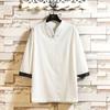 Camiseta informal de manga corta con hebilla retro para hombre, estilo chino, estilo étnico, con cuello en V, primavera y verano de 2025