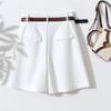 Shorts Blancos Adelgazantes de Cintura Alta 2025 Primavera/Verano para Mujer Shorts Casuales Personalizados Algodón Fino Shorts Casuales Versátiles