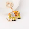 Pendente de Elefante Tailandês Colorido com Pedras Preciosas Transfronteiriço Acessórios para Bolsa Pingente de Carro Pingente de Chaveiro Pingente de Chaveiro Atacado