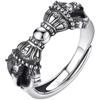 Anillo Retro Vajra de Plata Tailandesa Estilo Chino para Hombres y Mujeres Diseño Nicho Estilo Étnico Anillo de Aleación para Parejas Xizang