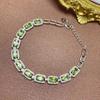 Pulsera de Topacio Azul Natural Pulsera Plata 925 Incrustada Cristal Diópsido Peridoto Admite Prueba Color Joyería Tesoro para Mujeres