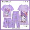 Pijama de Dibujos Animados de Verano Cuatro Piezas Ropa de Casa Seda de Leche Cuello Redondo Infantil Manga Corta Imitación Algodón Sudeste Asiático Transfronterizo