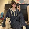 Pijama Extra Grande para Mujer Primavera y Otoño Nuevo Lindo Dibujo Animado Dálmata Nube Algodón Manga Larga Delgado Conjunto de Ropa para el Hogar