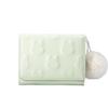 Cartera Pequeña Linda Bolsita para Tarjetas Estilo Japonés Cartera Corta para Monedas de Niña Decoración Colgante de Bola Esponjosa en Relieve Bolsa Plegable en Tres con Múltiples Tarjetas
