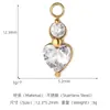 Acero Inoxidable Chapado en Oro de 18K Incrustado con Circonita Corazón de Amor Espiga de Trigo Trébol de Cuatro Hojas Colgante Pequeño DIY Exquisitos Accesorios de Joyería