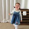 Ropa Infantil Zhe Li Vestido de Invierno para Niñas Vestido con Tirantes de Pana de Dibujos Animados para Niños Vestido de Bebé Niña Clase A