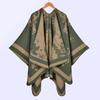 Bufanda Chal Grande Retro para Mujer de Venta Caliente Transfronteriza Otoño e Invierno Jacquard de Mariposa Grande Retro con Abertura Chal Cálido Transmisión en Vivo