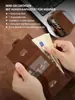 Portatarjetas de Metal 70% de Descuento Transfronterizo Portatarjetas de Expulsión Automática Portatarjetas de Negocios Multifunción Cremallera Compartimento para Monedas Portatarjetas Simple para Hombre