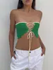 Amazon Primavera y Verano Nuevo Color Contraste Ombligo Sexy Chaleco Pequeño Tirantes Espalda Descubierta Ajustado Dos Formas de Usar Top Tubo Combinable
