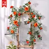 Enredaderas de rosas artificiales Austin, flores falsas para decoración suave de interiores, decoraciones de techo y revestimiento de conductos de aire acondicionado, al por mayor para decoraciones de boda