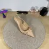 Sandalias Cerradas para Mujer con Lazo de Charol, Zapatos Franceses Impresionantes y Elegantes con Tacones Finos, Puntas Puntiagudas, Corte Bajo y Tacones Altos Color Nude