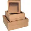 Caixa de presente (com tampa) Gd 28X28X10 Kraft Quad.C/Display