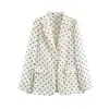 Colección Primavera 2026 Transfronteriza de AliExpress: Elegante y moderno blazer para mujer con sutiles estampados de lunares y botones decorativos hechos a mano
