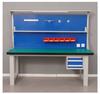 Banco de trabajo resistente, mesa de ajuste, banco de trabajo, alicates, taller, laboratorio con placa colgante, banco de trabajo antiestático con lámpara, mesa de herramientas