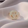 Anillo de cadena de cara sonriente con diamantes completos de 'Net Red' para mujer, anillo decorativo de diamantes estilo Ins de lujo europeo y americano, anillo abierto para el dedo índice, venta al por mayor