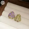 Brincos Triangulares Vazados Cravejados de Diamante Super Bonitos Popular Novo Estilo Presilhas de Orelha Luxo Leve Nicho Simples Exquisito Elegante Brinco