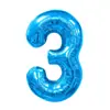 Separado de 40 pulgadas EE. UU.. globo de película de aluminio número 0-9 color dorado y plateado azul en polvo cuerpo delgado decoración de fiesta