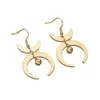Pendientes de Luna Creciente de Oro de 18 Quilates Estilo Bohemio para Exportación Transfronteriza Pendientes de Moda Elegantes Diseño de Nicho Venta al por Mayor