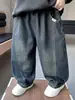 Pantalones de Peluche para Niños Otoño Invierno 2026 Nuevo Estilo Estilo Coreano Ropa Genial para Niños Pequeños Pantalones Largos de Peluche Todo en Uno Jeans para Niños
