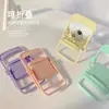 Cadeira de Mesa para Desktop Suporte para Celular Série de Cores Macaron Fofo Suporte Enfeites Decorativos Suporte Dobrável para Celular
