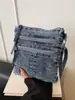 2026 Nuevo Modelo Bolsa para Teléfono Móvil Bolso Pequeño Cruzado Bolso de Mezclilla Simple Retro Japonés para Mujer para Ir al Trabajo Bolso Cruzado