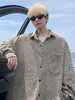 Camisa larga de manga larga texturizada estilo Chanel para hombre, top de otoño holgado talla grande, marca de moda, chaqueta casual elegante para hombre