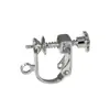 Colgante cuenco aguja Portaperlas tornillo clip para oreja sin agujero en la oreja clip de tornillo para oreja ajustable accesorios de joyería de perlas venta al por mayor