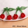 Hojas de cristal tejidas con imitación de fruta, cereza, accesorios de vidrio para bricolaje, pendientes, pinzas para el cabello, fundas de teléfono, material al por mayor