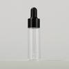 Botella de tubo transparente de 15 ml con forma de vena plateada, botella de vidrio para aceites esenciales, botella para esencia líquida, botella para mezclar, botella con gotero